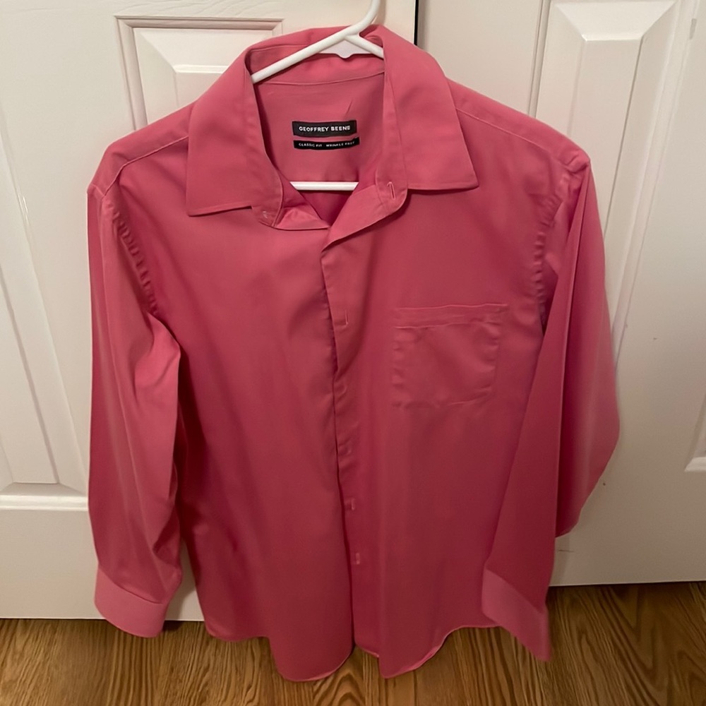 GEOFFREY BEENE CLASSIC FIT DRESS SHIRT PINK SIZE 15.5 32/33